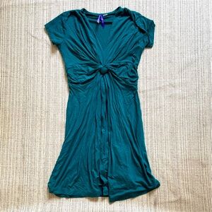 Seraphine Maternity & Nursing Dress Knot Front Green Teal Size 2